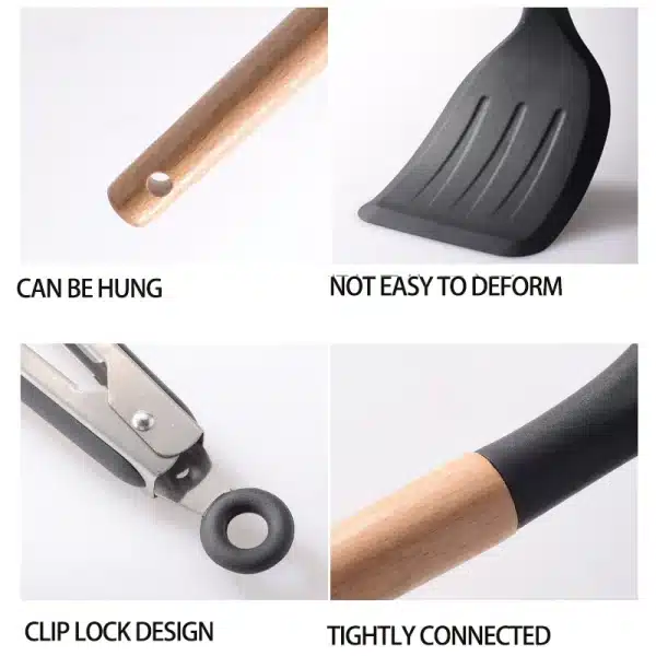 Kitchen Cookware Silicone Kitchenware Non Stick Cooking Pot Gadget Spatula Ladle Egg Beaters Shovel Soup Spoon Utensils Supplies - Image 5