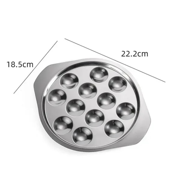 2Pcs Escargot Plate Stainless Steel Snail Plate Conch Baking Tray Kitchen Gadget Tea Cup Heat Cup Tube Spoon Brush Set Cup - Image 2