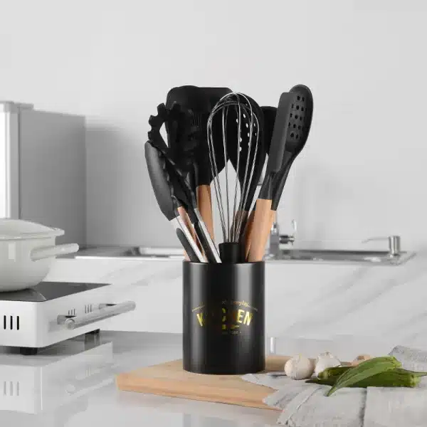 Kitchen Cookware Silicone Kitchenware Non Stick Cooking Pot Gadget Spatula Ladle Egg Beaters Shovel Soup Spoon Utensils Supplies - Image 2