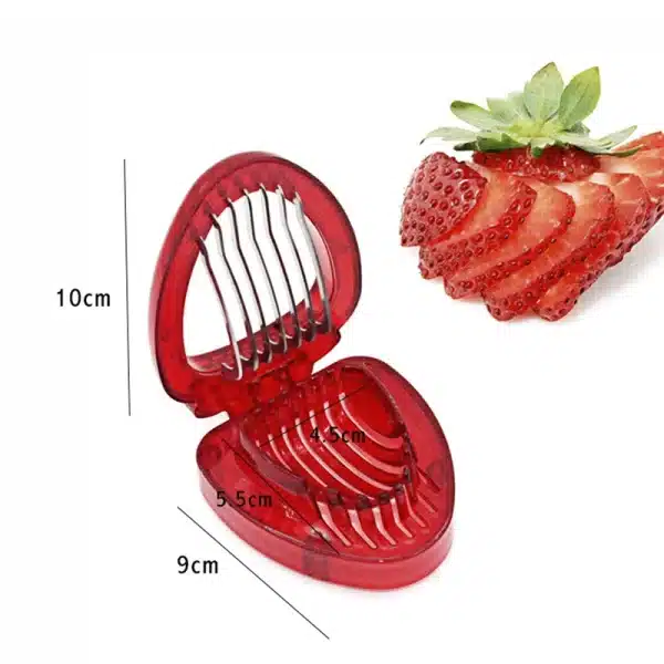 Kitchen Fruit Gadget Tools 2pc/ set Strawberry Slicer Cutter Strawberry Corer Strawberry Huller Leaf Stem Remover - Image 4