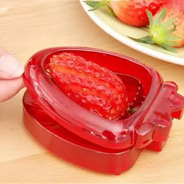 Kitchen Fruit Gadget Tools 2pc/ set Strawberry Slicer Cutter Strawberry Corer Strawberry Huller Leaf Stem Remover - Image 3