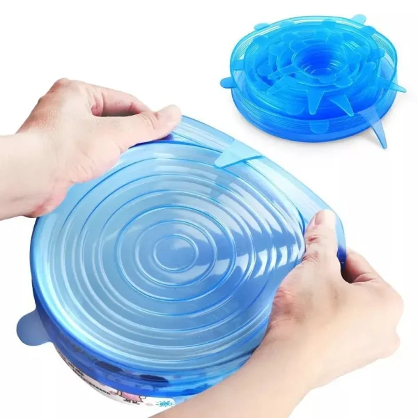 6pcs/set Kitchen Gadget Sets Silicone Lids Durable Reusable Food Save Cover Fits All Sizes Shapes Kitchen Accessories