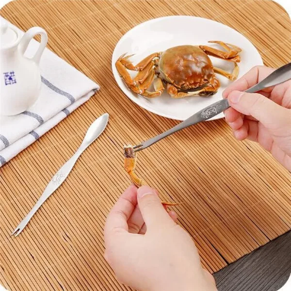 1PC Stainless Steel Claws To Eat Crab Seafood Lobster Crab Pin Stripping Fruit Fork Kitchen Gadgets Seafood Tools