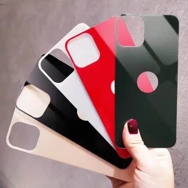 Back 9H Tempered Glass For iPhone 14 Plus 12 mini 13 11 Pro X XR XS Max Rear Screen Protector Protective Film Gold Black White