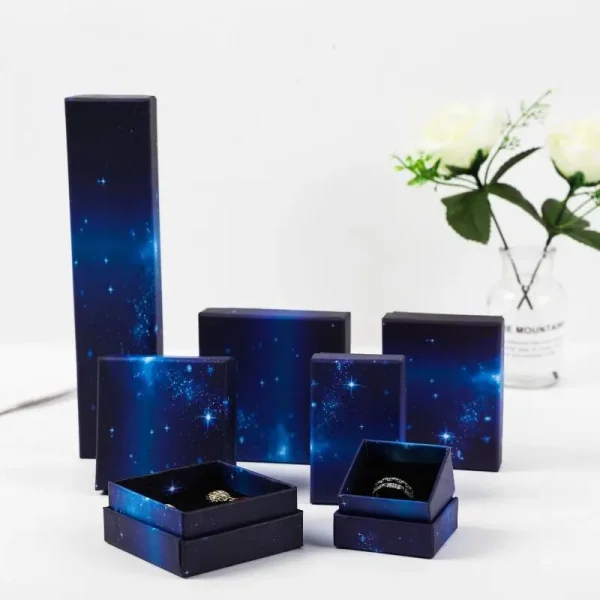 Blue Starry Sky Carton Jewelry Packaging Gift Box Ring Necklace Storage Gift Box Bracelet Box - Image 5