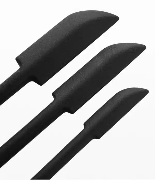 1/3/4Pcs Black Lengthen Mini Soft Jar Cake Cream Jam Scrapers Silicone Makeup Spatulas Butter Knife Kitchen Tools Accessories - Image 4