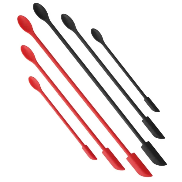 1/3/4Pcs Black Lengthen Mini Soft Jar Cake Cream Jam Scrapers Silicone Makeup Spatulas Butter Knife Kitchen Tools Accessories - Image 5