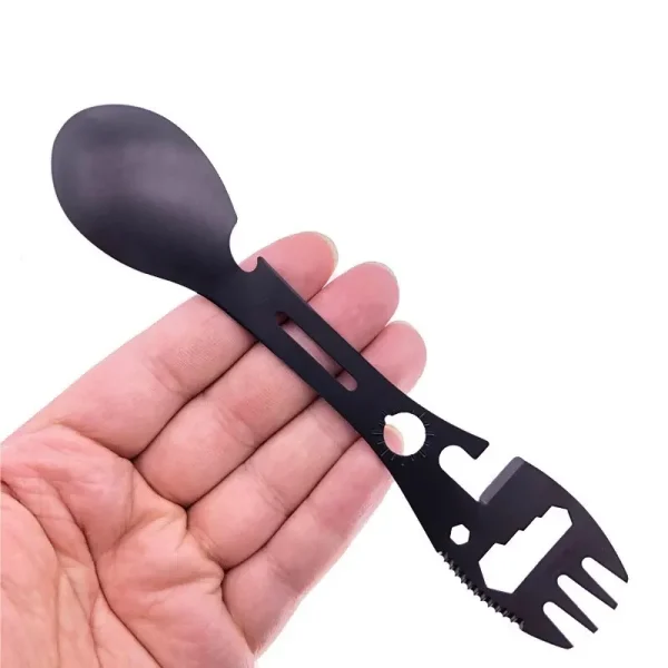 Multifunctional Whistle Knife Outdoor Camping Survival Spork Kitchen Multifunctional Wrench Bottle Opener Spoon. - Image 3