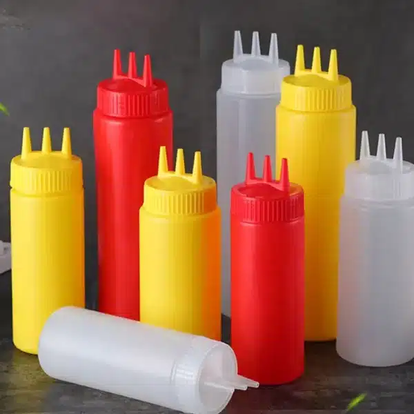 3 Holes 800ML Twist Cap Squeeze Bottle Food Grade Plastic Ketchup Mustard Mayo Sauces Olive Oil Bottles Kitchen Gadgets #1 - Image 3