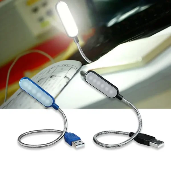 Mini 4 LED Book Lamp Portable USB Reading Night Lamp White/Warm Color Table Desk Lamp For Laptop Power Bank Notebook PC Computer