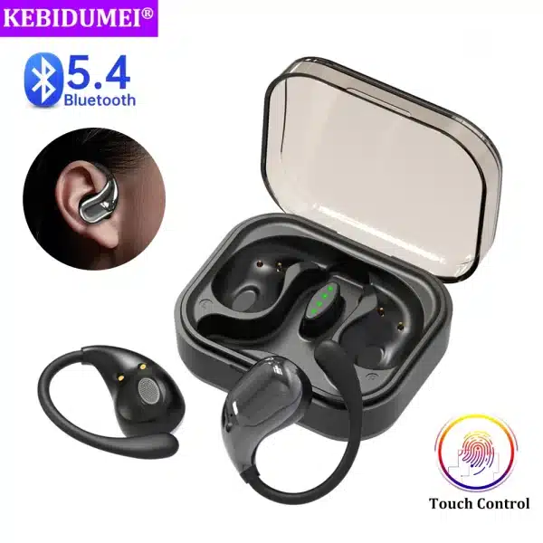 Bluetooth 5.4 Headphones Wireless Ear Hook Earphones HiFi Stereo Waterproof Headsets Long Standby Noise Reduction Touch Earbuds