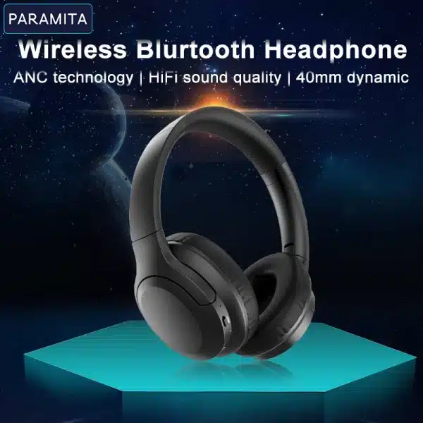 PARAMITA ANC Noise Canceling Headphones A1 Wireless Bluetooth Headphones BT5.3 400mAh Over-Ear Foldable for Sports Work Games