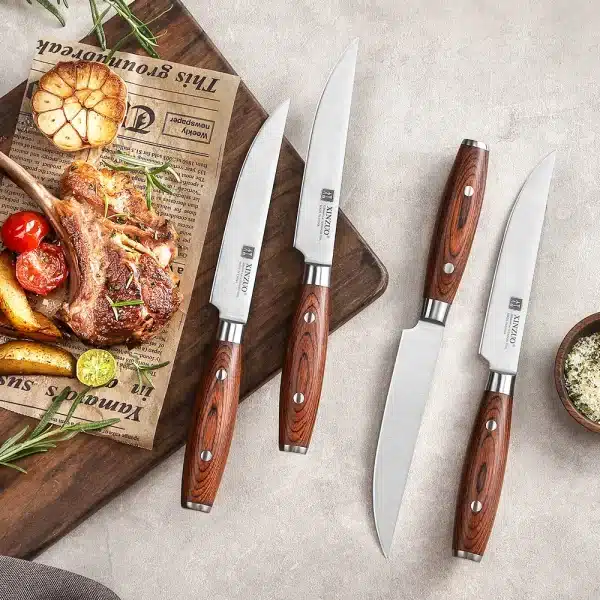 XINZUO 1/4 PCS Steak Knives Set DIN 1.4116 Stainless Steel Kitchen Multipurpos Knife Perfect For Western Restaurant Knife Dining - Image 5