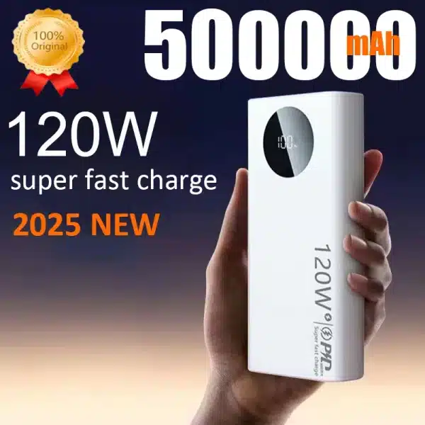 120W 50000mAh Power Bank Super Fast Charging Portable Power Bank Ultra-large Capacity External Battery With LED Digital Display