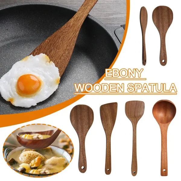 Long Handled Teak Tableware Wood Spoon Shovel Spatula Accessories Tool Cooking Soup Spoon Wooden Skimming Kitchen K3X4