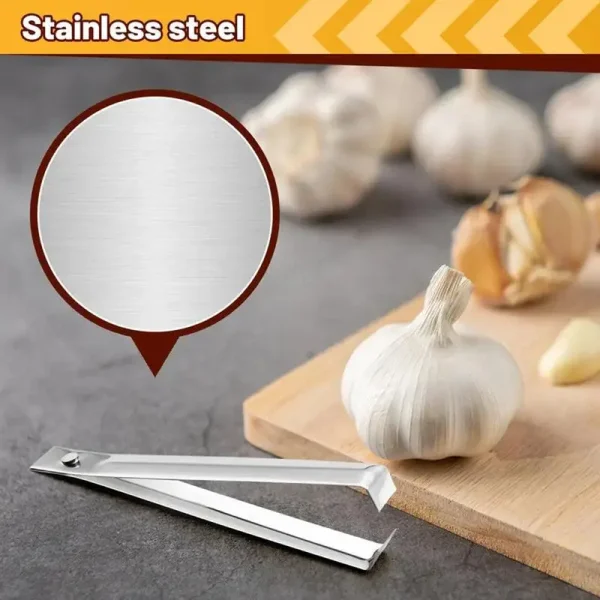 Garlic peeling tool Garlic peeling pliers Stainless steel tweezers Comfortable grip Efficient kitchen gadgets for chefs - Image 5