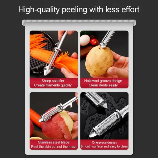 Potato Peelers Stainless Steel Cucumber Peeler With Shredder Function Kitchen Peeling Tool Home Gadgets Multi-Function Peeler - Image 4