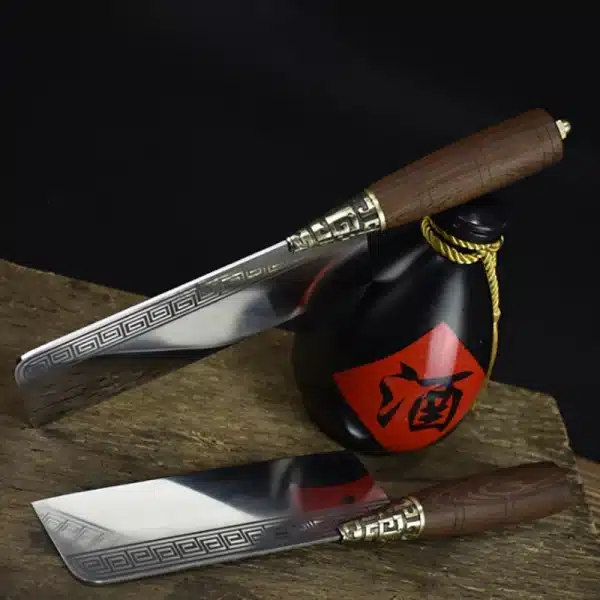 7.5 Inch Nakiri Knife 7Cr17CoMoV Steel Blade Sharp Chef Slicing Vegetables Cleaver Meat Kitchen Knives Copper Decor Wood Handle - Image 4