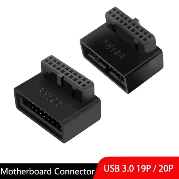 Computer Motherboard Header Adapter Connector USB 3.0 19Pin / 20Pin 90 Degree Desktop Converter Desktop Computer Accessories