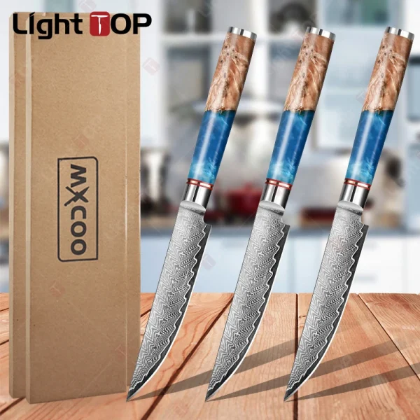 Kitchen Chef's Knife Damascus Steel Knife Meat Cleaver Universal Kitchen Knives Fruit Slicing and Peeling Knife Kitchen Utensils