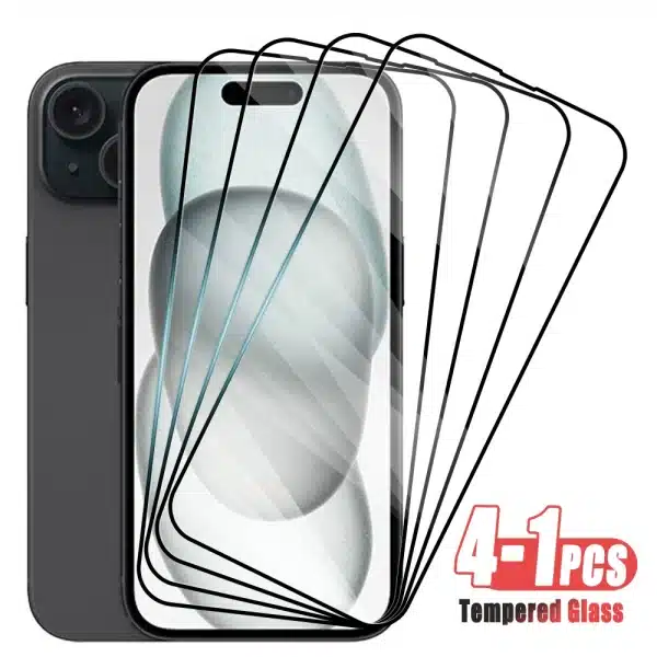 4-1Pcs Tempered Glass for iPhone 15 14 13 12 11 pro max X Xs XR Screen Protector on for iPhone 13 12 mini 8 7 6 Plus Glass Film