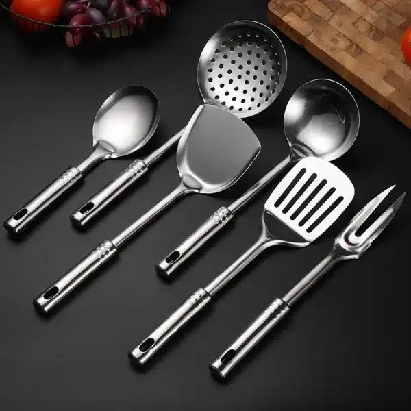 Kitchen Stainless Steel Cooking Spatula Shovel Colander Kitchenware Pots Set Utensils Rice Soup Spoon Cookware Accessories New - Image 2