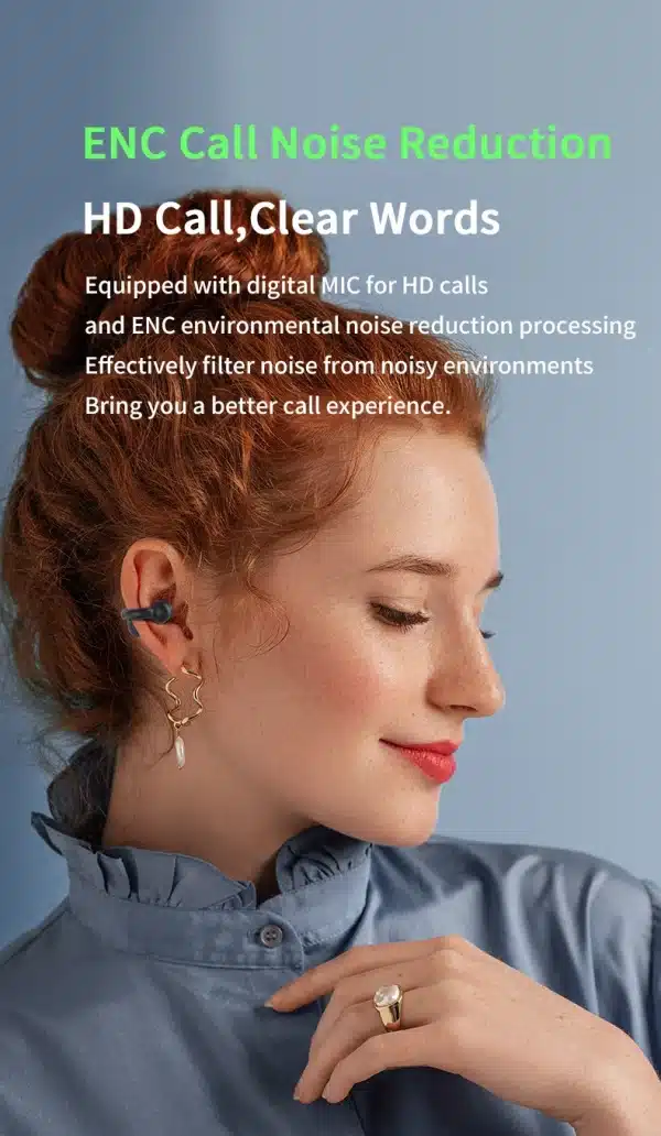 Wireless Bluetooth 5.3 Earphones Noise Reduction TWS Headphones Lightweight Comfortable Headset Sports Earbuds Ear Hook with Mic
