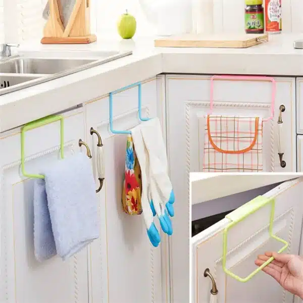 Towel Rack Hanging Holder Organizer Bathroom Kitchen Cabinet Cupboard Hanger Kitchen Bathroom Accessories Gadgets Cooking Tools - Image 4