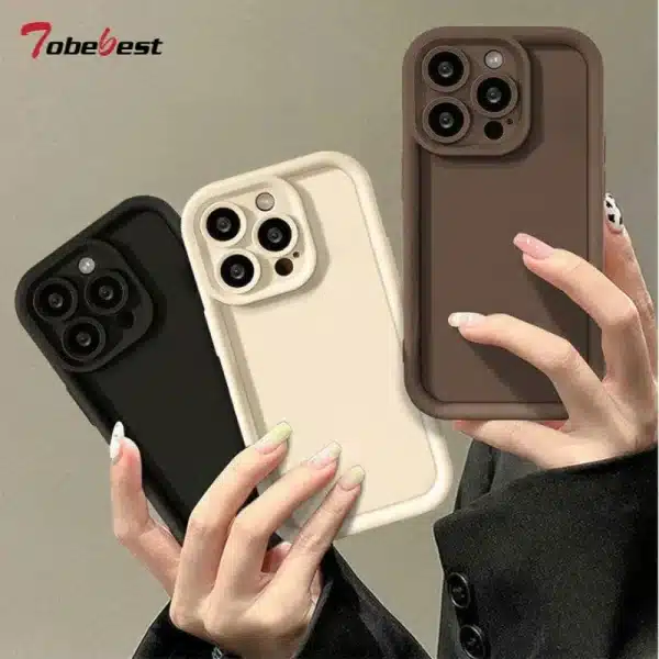 Silicone Case For iphone 15 14 13 12 11 Pro XS Max Mini XR X 8 7 6 6S Plus SE 2020 Soft Camera Lens with Screen Protector Cover