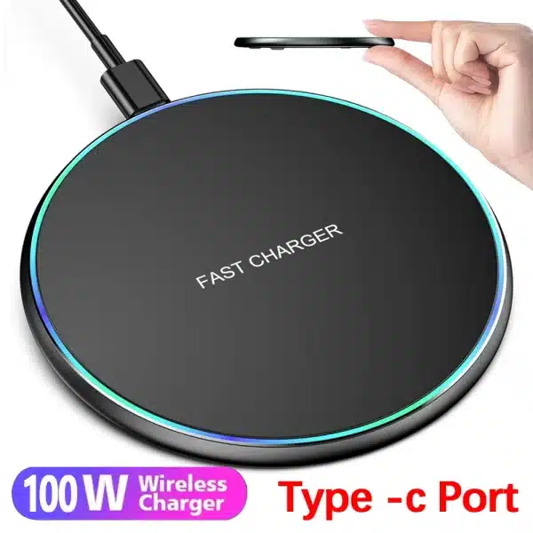 100W Wireless Charger For iPhone 14 13 12 15 Pro XS Max Mini X XR Induction Fast Wireless Charging Pad For Samsung Xiaomi Huawei