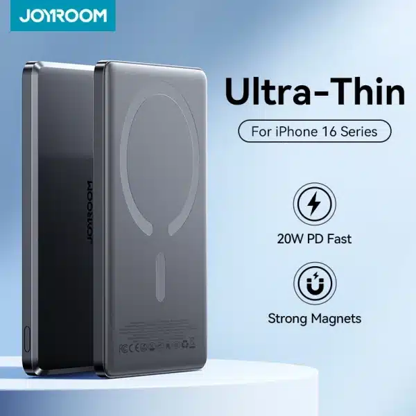 JOYROOM 20W for Magsafe 0.35 Inch Ultra Slim Power Bank 5000mAh Wireless Portable Charger with USB-C Cable for iPhone 16 Pro Max