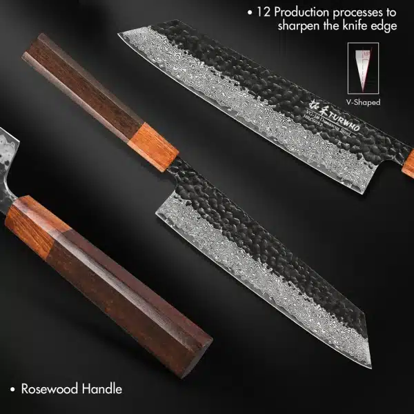 TURWHO 8.2-inch Japanese Hand Forged Kiritsuke Knife Damascus Steel Kitchen Chef Knives Sharp Professional Cleaver Cooking Tools - Image 4