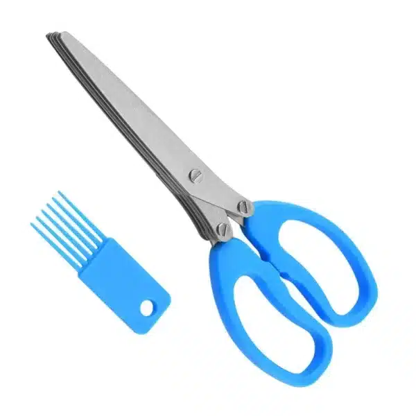 5 Blade Herb Scissors Multifunctional Multi Layers Stainless Steel Knives Kitchen Scissors Scallion Cutter Kitchen Accessories - Image 2