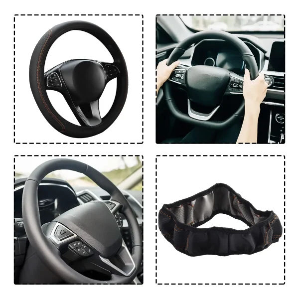 Car Steering Wheel Cover Breathable Leather Anti Slip Universal- Interior Accessories Steering Wheel Cover Replacement Parts - Image 5