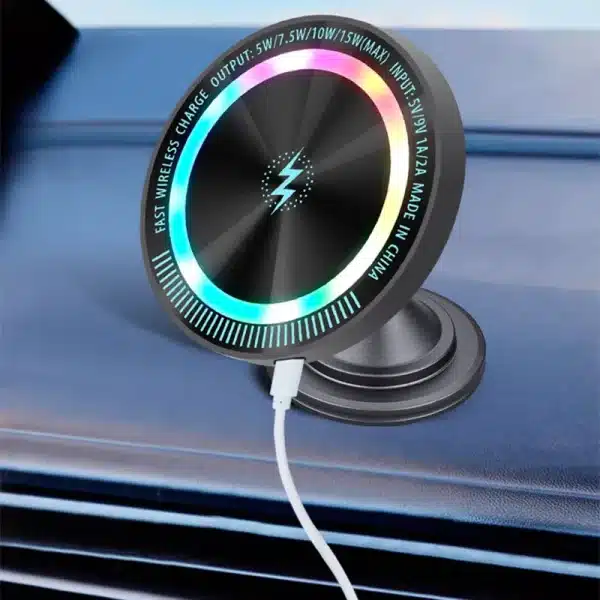 15W Magnetic Induction Charger Fast Vehicle Car Wireless Charging For Samsung iPhone 15 Magsafe Macsafe Stand Dashboard Mount