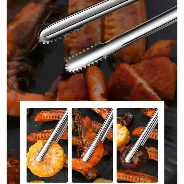 Japanese Stainless Steel Grill Tongs Bread Steak Elongated BBQ Kitchen Gadgets Camping Supplies Kitchen Accessories - Image 2