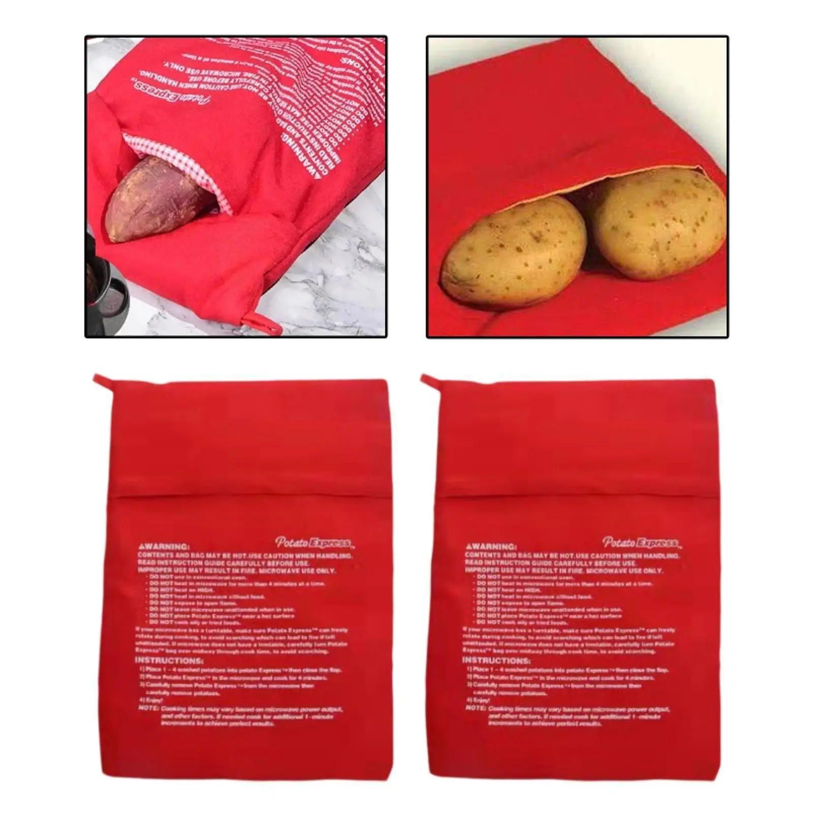 Microwave Potato Bag Washable Kitchen Gadget Baking Tool Sweet Potato Roasting