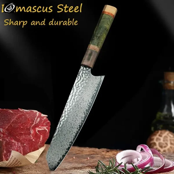 8 Inch Chef Knife 67 Layers VG10 Damascus Steel Kitchen Knives Stabilized Colored Wood Handle Professional Japanese Knife - Image 2