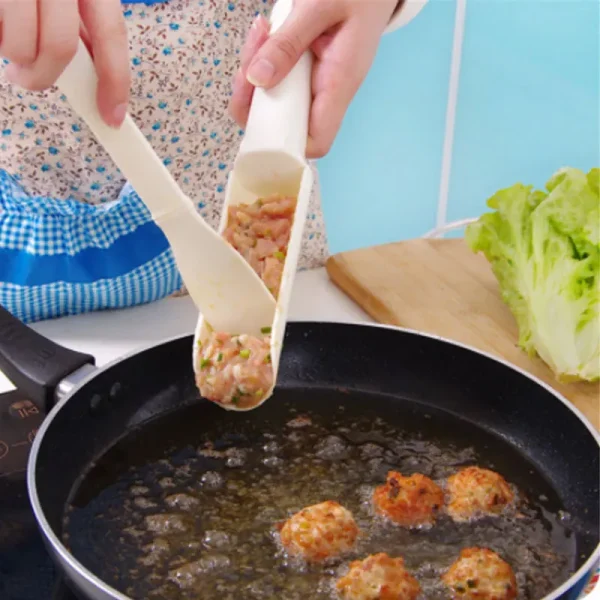 2pcs Plastic Meatball Maker Set Fried Fish Beaf Meat Making Balls Mold Spoon Meat Tools Kitchen Gadgets Cooking Accessories