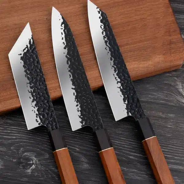 Forged Chef Knives Set Hammer Japanese Knives Kiritsuke Santoku Knife Cleaver Salmon Sushi Knife 90Cr18MoV Kitchen Knives - Image 4