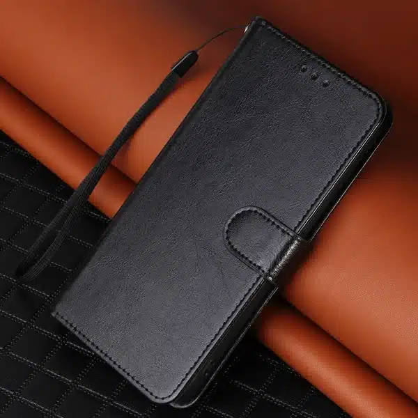 Artificial Leather Phone Case for Samsung Galaxy S21 FE S22 Ultra A14 A34 A51 A52 A53 A54 wallet style clamshell case