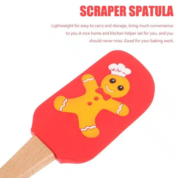 Lovely Cake Spatula Silicone Buttercream Baking Set Red Silica Gel Kitchen Gadget - Image 4