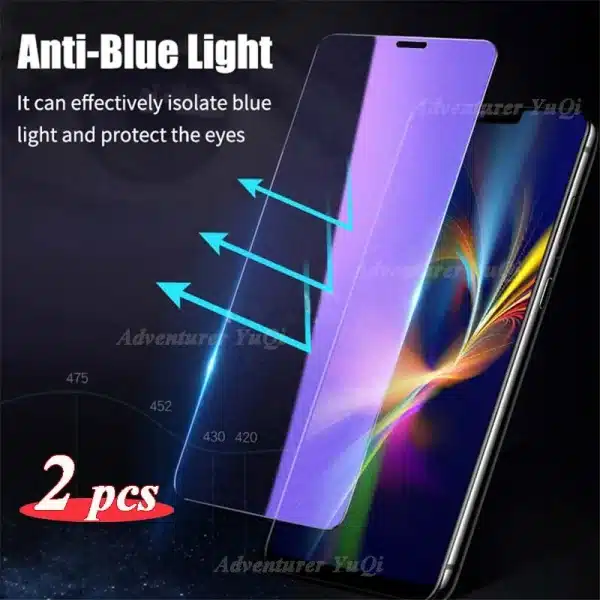 2pcs Anti Blue Ray Light Tempered glass For iPhone 16 15 14 13 12 11 Pro Max Mini SE2020 XR XS X 7 8 6 6S Plus Screen Protector