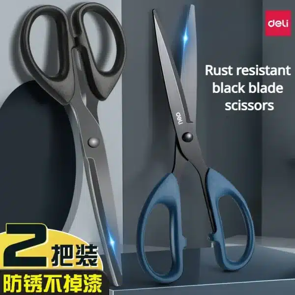 DGEV 210/175mm Black Stainless Steel Scissors Business Office Stationery Home Tailor Shears Kitchen Knife Cutter Cutting Tool - Image 2