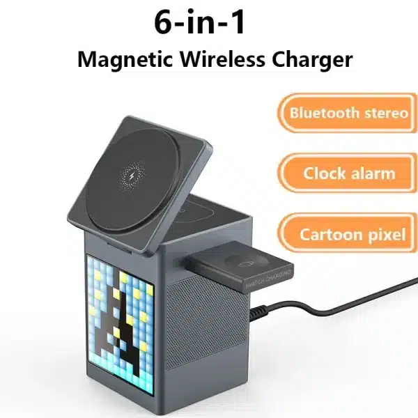 Bluetooth Speaker 3 in 1 Wireless Charger For iPhone 16 15 14 13 12 Fast Charging Station For Apple Watch 10 9 8 7 6 5 4