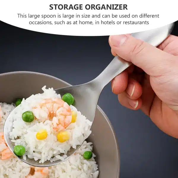 Serving Spoon Rustproof Cookware Ramen Cutlery Set Spoons Rice Paddles Cooking Utensils Stainless Steel Kitchen Gadgets Spatula - Image 6