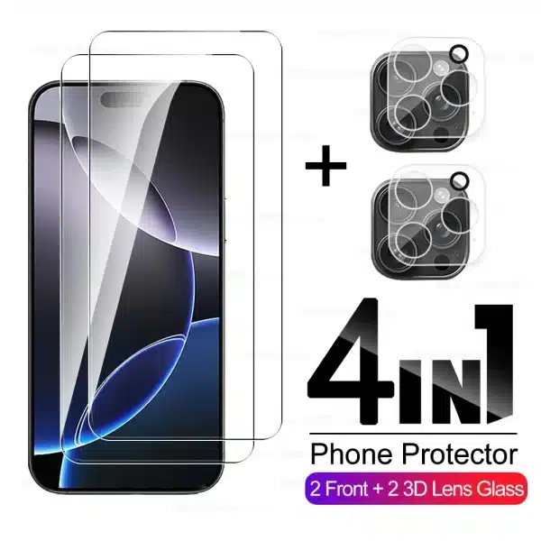 4in1 9H Protective Glass For iPhone 16 Pro Max 5G Curved Camera Lens Screen Protector For iphone16ProMax 16 Plus iphone16 ProMax