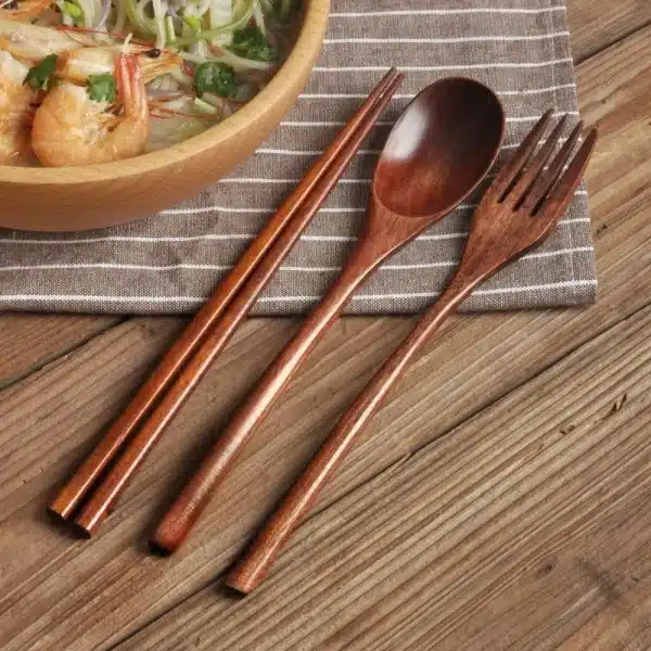 Wooden Chopsticks Fork Spoon Prepare Gift Kitchen Tableware Set Environmental Protection Utensils for Kitchen Gadget Sets Dining - Image 2