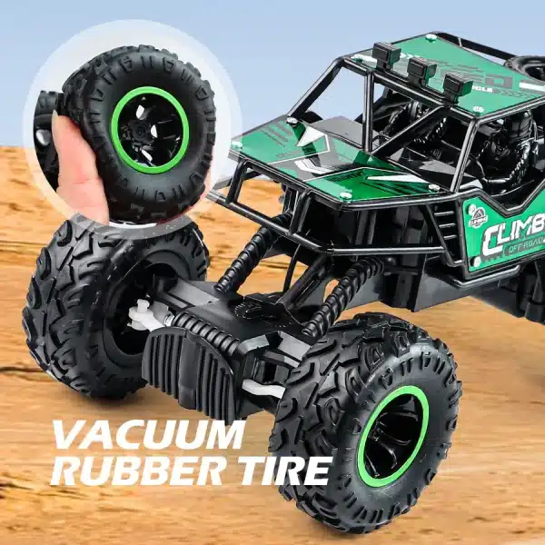 2.4G remote-controlled alloy off-road vehicle with long-distance lighting, rechargeable children's racing toy car, birthday gift - Image 2