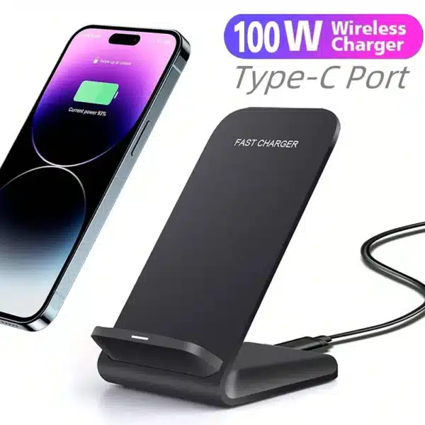 100W Wireless Charger For iPhone 14 13 12 15 Pro XS Max Mini X XR Induction Fast Wireless Charging Pad For Samsung Xiaomi Huawei